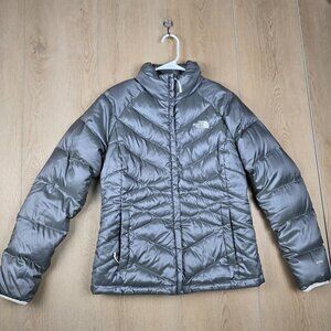 The North Face 550 Grey, Goose Down Puffer Jacket - Women’s M